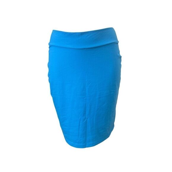 Susana Monaco Blue Stretchy Waist Mini Skirt Lycra comfy Lightweight‎ sz S - Picture 1 of 6
